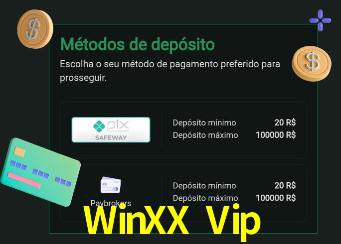 O cassino WinXX Vip oferece uma grande variedade de métodos de pagamento